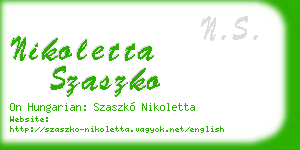 nikoletta szaszko business card