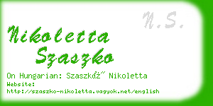nikoletta szaszko business card